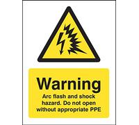 Caledonia Signs 14324E Warning Arc flash Do not open without PPE
