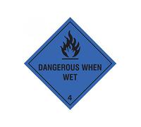 Caledonia Signs 14436F Dangerous When Wet Sign, 200 mm x 200 mm, Rigid Plastic