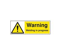 Caledonia Signs 14497M Warning Welding in Progress Sign, 600 mm x 200 mm, Rigid Plastic