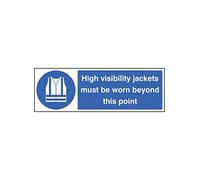 Caledonia Signs 15216P High Visibility Jackets Must be Worn Beyond this Point Sign, 600 mm x 400 mm, Rigid Plastic