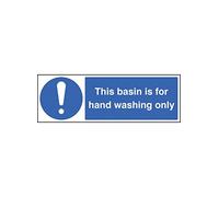 Caledonia Signs 15451G "This Basin is for Hand Washing Only" Sign, Rigid Plastic, 300 mm x 100 mm