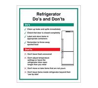 Caledonia Signs 15623H "Refrigerator Do's & Don'ts" Sign, Rigid Plastic, 300 mm x 250 mm