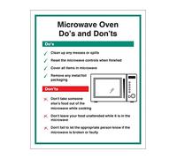 Caledonia Signs 15624H "Microwave Do's & Don'ts" Sign, Rigid Plastic, 300 mm x 250 mm (Design may vary)