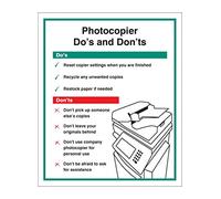 Caledonia Signs 15629H "Photocopier - Do's & Don'ts" Sign, Rigid Plastic, 300 mm x 250 mm