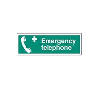 Caledonia Signs 16010G "Emergency Telephone" Sign, Rigid Plastic, 300 mm x 100 mm