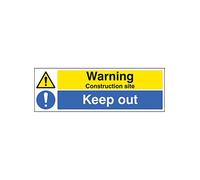 Caledonia Signs 16404P"Warning Construction Site Keep Out" Sign, Rigid Plastic, 600 mm x 400 mm
