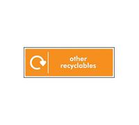 Caledonia Signs 16660M "Other Recyclables WRAP Recycling" Sign, Rigid Plastic, 600 mm x 200 mm