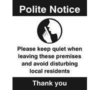 Caledonia Signs 17105H Sign, Polite Notice Please Keep Quiet When Leaving