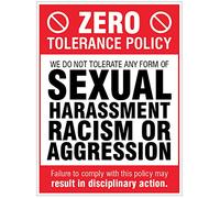 Caledonia Signs 17116K Zero tolerance - harassment, racism, aggression