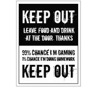 Caledonia Signs 17200K Keep out, leave food/drink at door, I'm gaming