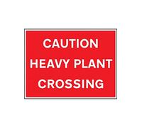 Caledonia Signs 17526Q "Caution Heavy Plant Crossing" Sign, Rigid Plastic, 600 mm x 450 mm