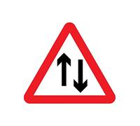 Caledonia Signs 17544N"Two Way Traffic" Sign, Rigid Plastic, 400 mm x 400 mm