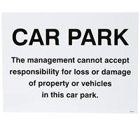 Caledonia Signs 17592K "Car Park Disclaimer" Sign, Rigid Plastic, 400 mm x 300 mm
