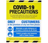 Caledonia Signs 18423H COVID 19 Precautions - Shop window sign