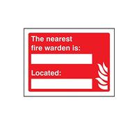 Caledonia Signs 21036E The Nearest Fire Warden Is Sign, Self Adhesive Vinyl, 200 mm x 150 mm