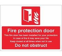 Caledonia Signs 21075K Fire protection door Do not obstruct