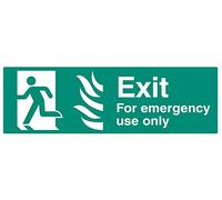 Caledonia Signs 22107L Emergency Exit Left Htm Sign, Self Adhesive Vinyl, 450 mm x 150 mm