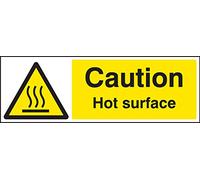 Caledonia Signs 24285G Caution Hot Surface Sign, Self Adhesive Vinyl, 300 mm x 100 mm
