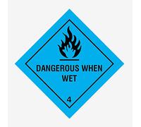 Caledonia Signs 24436U Dangerous When Wet Sign, Self Adhesive Vinyl, 100 mm x 100 mm