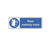 Caledonia Signs 25021M Wear Welding Mask Sign, Self Adhesive Vinyl, 600 mm x 200 mm