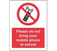 Caledonia Signs 25471E Sign, Please Do Not Bring Your Mobile Phone To School