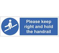 Caledonia Signs 25489G Please keep right and hold the handrail