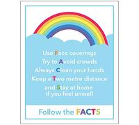 Caledonia Signs 28412H Follow the FACTS - school rainbow sign