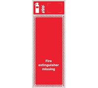 Caledonia Signs 51028 Extinguisher Missing Board with ID Sign option, PVC, 300 mm x 800 mm, 3 mm