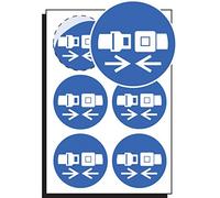 Caledonia Signs 51650 "Seatbelt Symbol" Sign, 65 mm Diameter (Pack of 6)