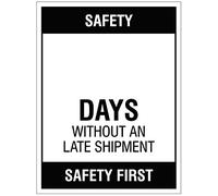 Caledonia Signs 54702 Safety Days without an accident wipe clean