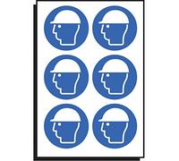 Caledonia Signs 55033 Safety Helmet Symbol, 50 mm Diameter (Pack of 6)