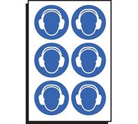 Caledonia Signs 55036 Ear Protection Symbol, 100 mm Diameter (Pack of 6)