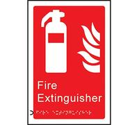 Caledonia Signs 56179 Braille Fire Extinguisher