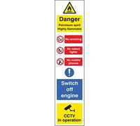 Caledonia Signs 56339 Danger Petroleum Spirit, Multi-Message, 100 mm x 400 mm