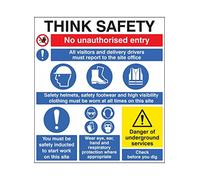 Caledonia Signs 58031 Site Safety Board, 900 mm x 1000 mm
