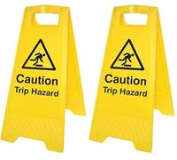 Caledonia Signs 58521 Free-Standing Floor Sign, "Caution Trip Hazard" (Pack of 2)
