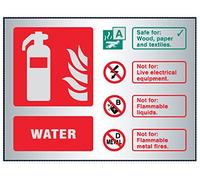 Caledonia Signs 59485 Water Extinguisher ID, Aluminium, Adhesive Backed