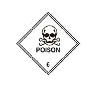 Caledonia Signs 59741 Poison 6 100 S/A Label, 100 mm x 100 mm