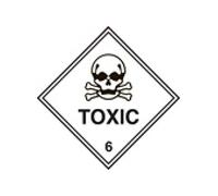 Caledonia Signs 59742 Toxic 6 100 S/A Label, 100 mm x 100 mm