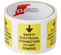 Caledonia Signs 59816 Safety Electrical Connection Do Not Remove Label, 40 mm x 50 mm (Pack of 100)