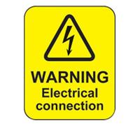Caledonia Signs 59817 Warning Electrical Connection Label, 40 mm x 50 mm (Pack of 100)