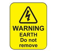 Caledonia Signs 59818 Warning Earth Do Not Remove Label, 40 mm x 50 mm (Pack of 100)