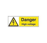 Caledonia Signs 74009G Danger High Voltage Sign, Polycarbonate, 300 mm x 100 mm