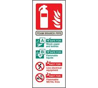 Caledonia Signs 81219S Foam Branch Pipe Extinguisher ID
