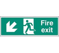 Caledonia Signs 82005L Fire Exit, Arrow Down Left