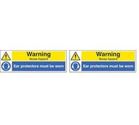 Caledonia Signs 86251G Sign, Warning Noise Hazard Ear Protection Must Be Worn (Pack of 2)