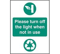 Caledonia Signs 86621A sign, Please Turn Off Light When Not In Use