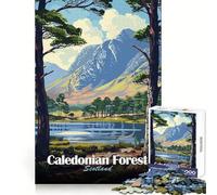 Caledonian Forest Scotland Landscape Art 1000 Pieces Jigsaws Adults Puzzles Memory Power Gentle Engagement Seamless Fit (50x75cm)