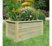 caledonian wooden garden trough planter in light oak