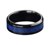 Calefee Anxiety Ring Men, Pinky Promise Ring Stainless Steel Rainbow Band Rotatable 8mm Wide, Size V 1/2